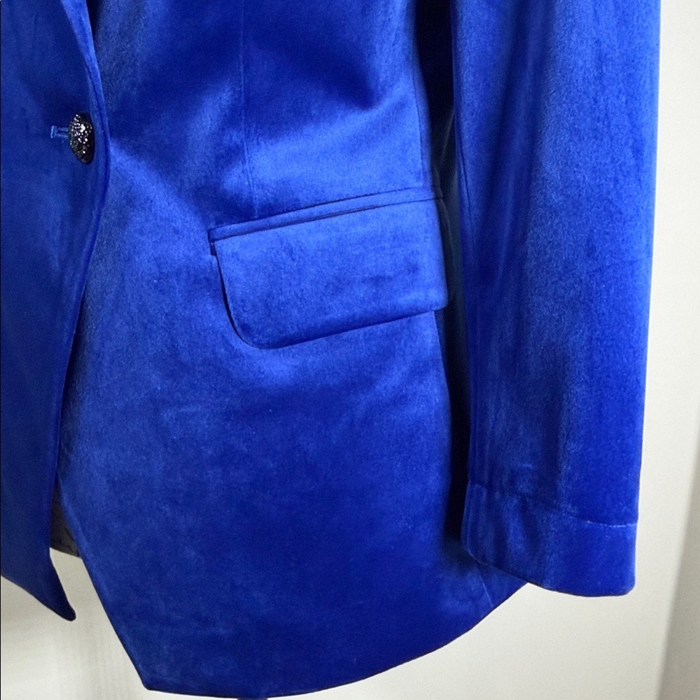 White House Black Market Royal Blue Blazer velvet - Picture 8 of 10